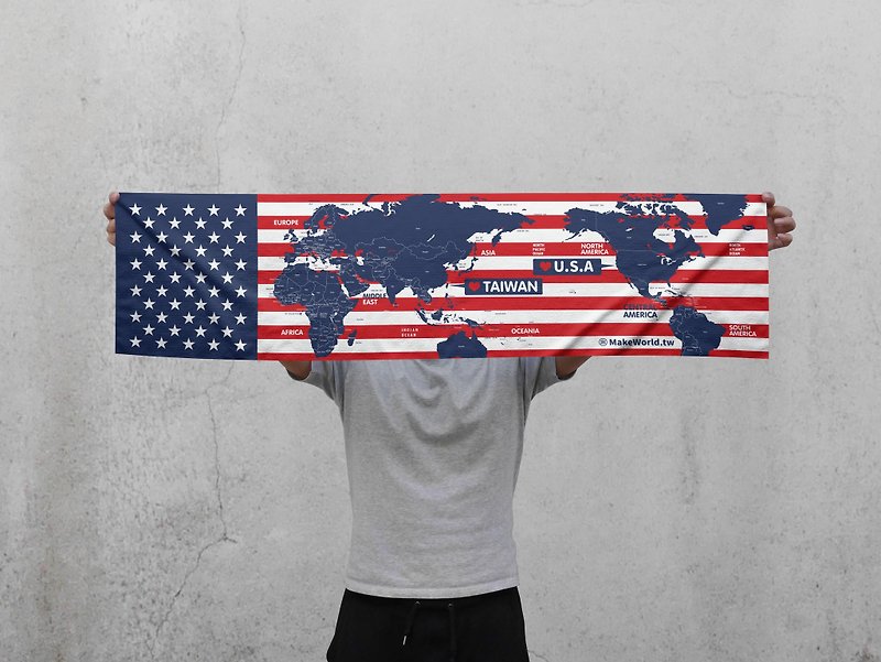 Make World Map Manufacturing Sports Towel (U.S.) - Towels - Polyester 