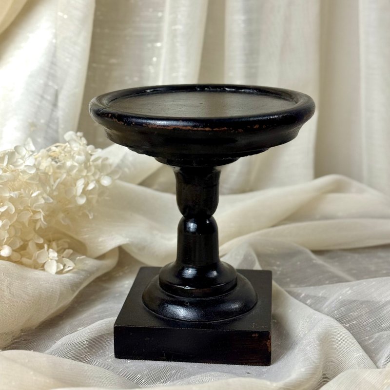 50759-優雅法國拿破崙三世時期黑色木質展示座 - 居家收納/收納盒/儲物盒 - 木頭 