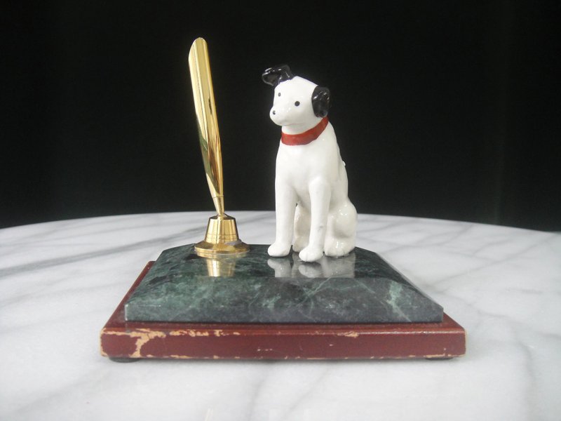 【老時光 OLD-TIME】早期二手VICTOR-NIPPER勝利犬筆座 - 擺飾/家飾品 - 其他材質 多色