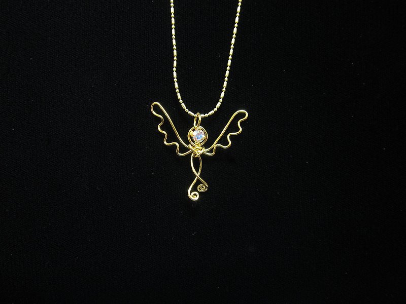 【魂之翼】-天使/精靈/翅膀/施華洛世奇水晶項鍊 - 項鍊 - 其他金屬 