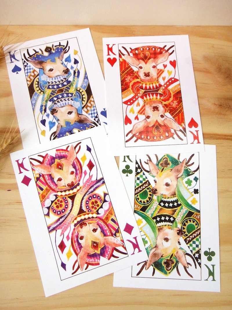 Poker Deer Series Postcard (4 in) - Cards & Postcards - Paper 