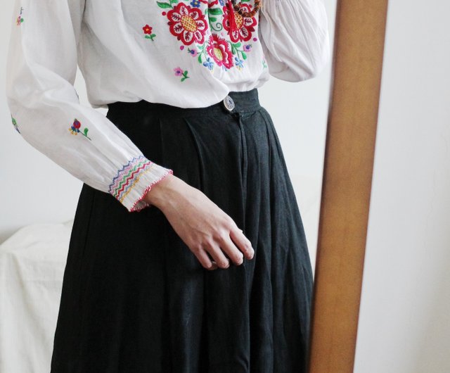 ヴィンテージ ハンガリー手刺繍 花柄ブラウス - ショップ YUZIVINTAGE