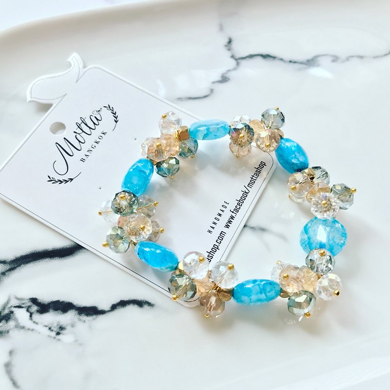 Thailand Motta Design-Ural Small Gemstone Bracelet Bracelet - สร้อยข้อมือ - วัสดุอื่นๆ สีน้ำเงิน