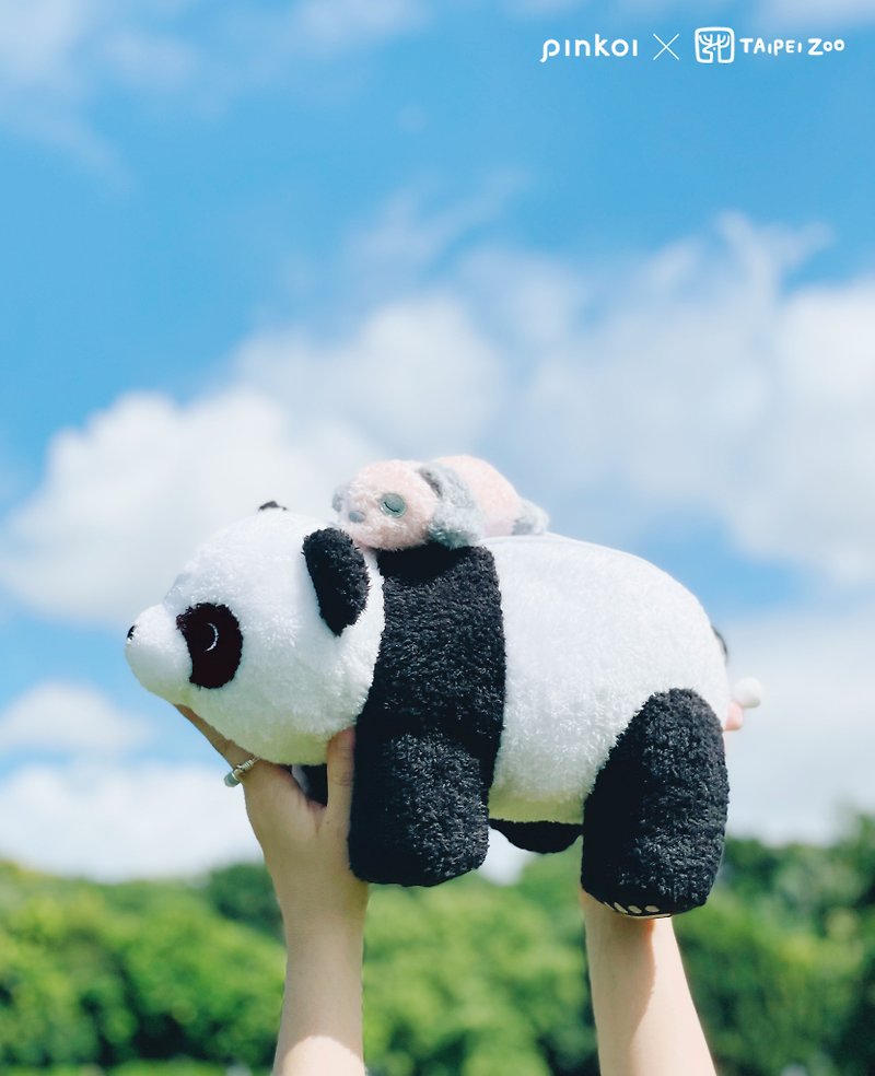 快速出貨 | 大貓熊母女團圓包 Pinkoi | Taipei Zoo - 側背包/斜孭袋 - 聚酯纖維 黑色
