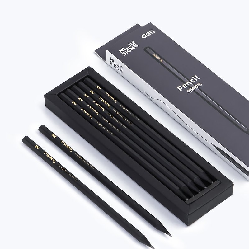 Deli NU SIGNブラックウッドペンシル NS722 10本パック - 鉛筆・シャープペンシル - 木製 ブラック