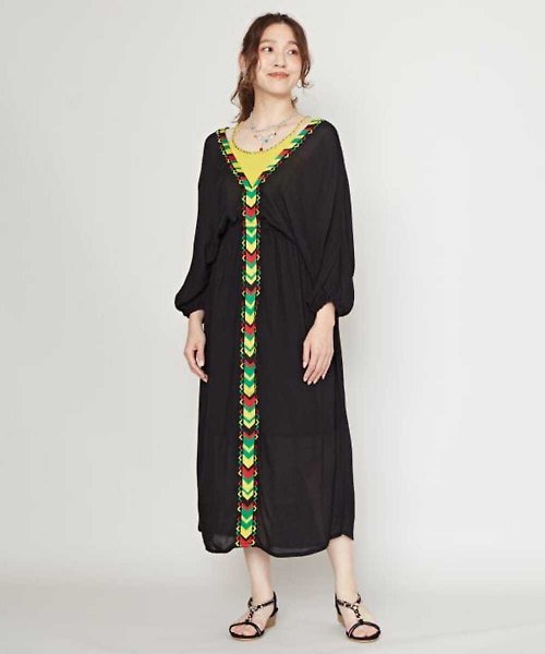 Saibaba Ethnique 【熱門預購】印度 彩色刺繡 絲質 連衣裙 洋裝(3色)IJJ-3710