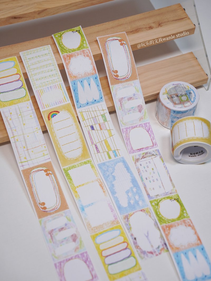 Rainbow sticky notes writing paper cutting tape 6 meters roll - Washi Tape - Paper 