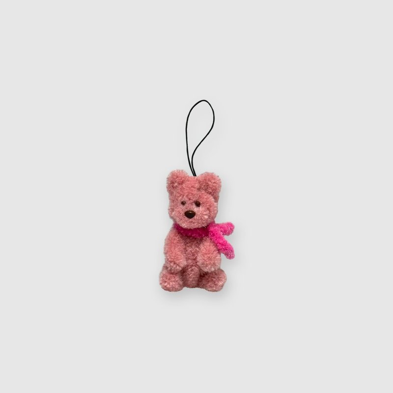 Pink bear keyring - 鑰匙圈/鑰匙包 - 壓克力 粉紅色