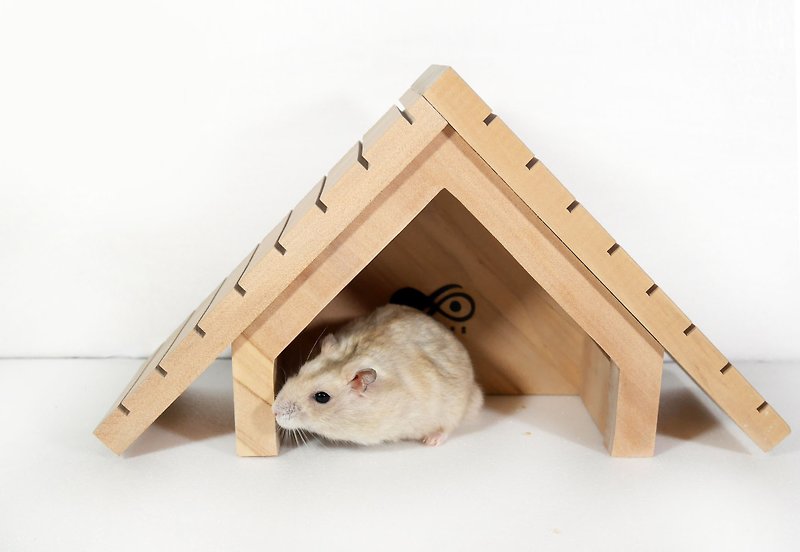 [小目工坊] The most fashionable fashion Mongolian rat house - Hamster wooden house mouse nest Mongolian house - Pet Toys - Wood Brown
