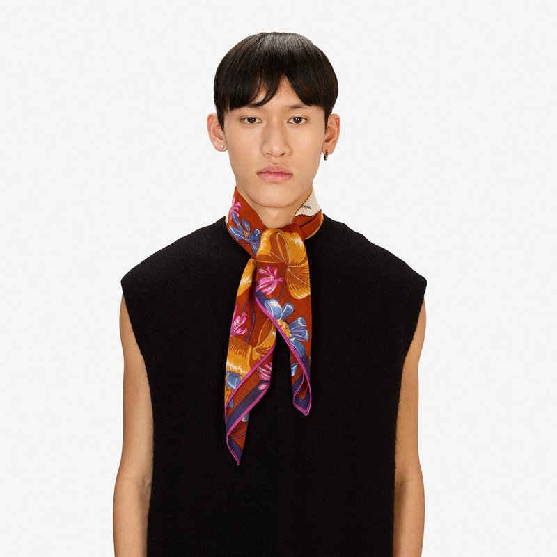 【INOUI EDITIONS】TOUTOU 羊毛方巾70 - 橘紅 - 圍巾/披肩 - 羊毛 紅色