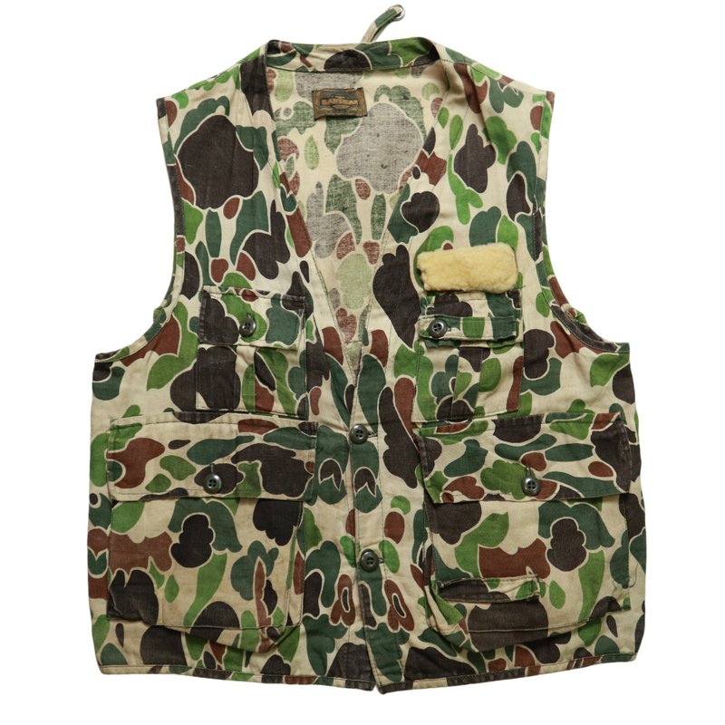 70s SAFTBAK Camo Hunting Vest 迷彩狩獵背心 - 男背心 - 其他材質 綠色