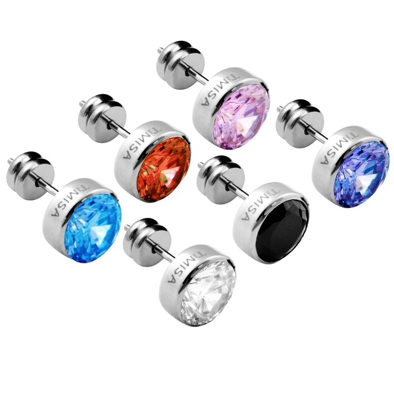 璀璨晶鑽-純鈦耳針一對 六色可選 - 耳環/耳夾/耳骨夾 - 其他金屬 紫色