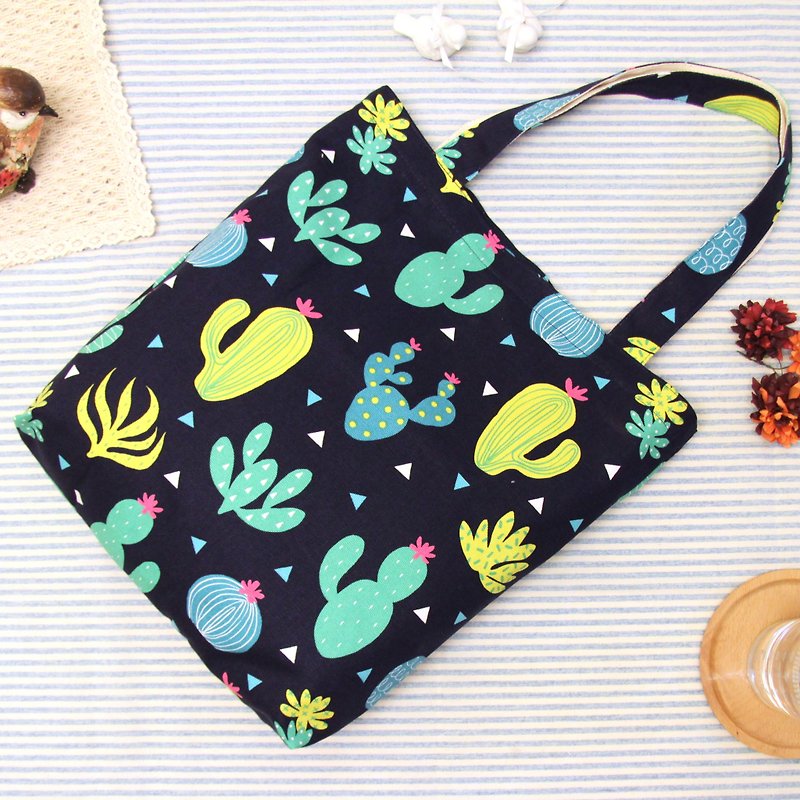 Rolia's Handmade Limited Cactus Dark Blue Canvas Bag Shoulder Bag - Messenger Bags & Sling Bags - Paper Multicolor