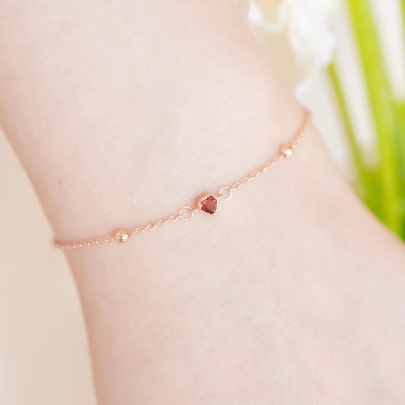 Stone 925 Sterling Silver Love Cake Bracelet - สร้อยข้อมือ - เครื่องเพชรพลอย สีเงิน