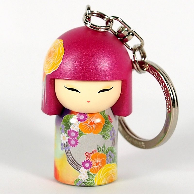 Key ring-Sumiyo is with you [Kimmidoll and blessing doll key ring] - Keychains - Other Materials Pink