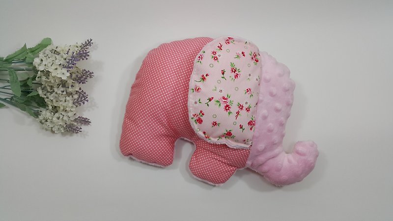 我愛大象抱抱安撫枕(玫瑰粉) - 寶寶/兒童玩具/玩偶 - 棉．麻 粉紅色