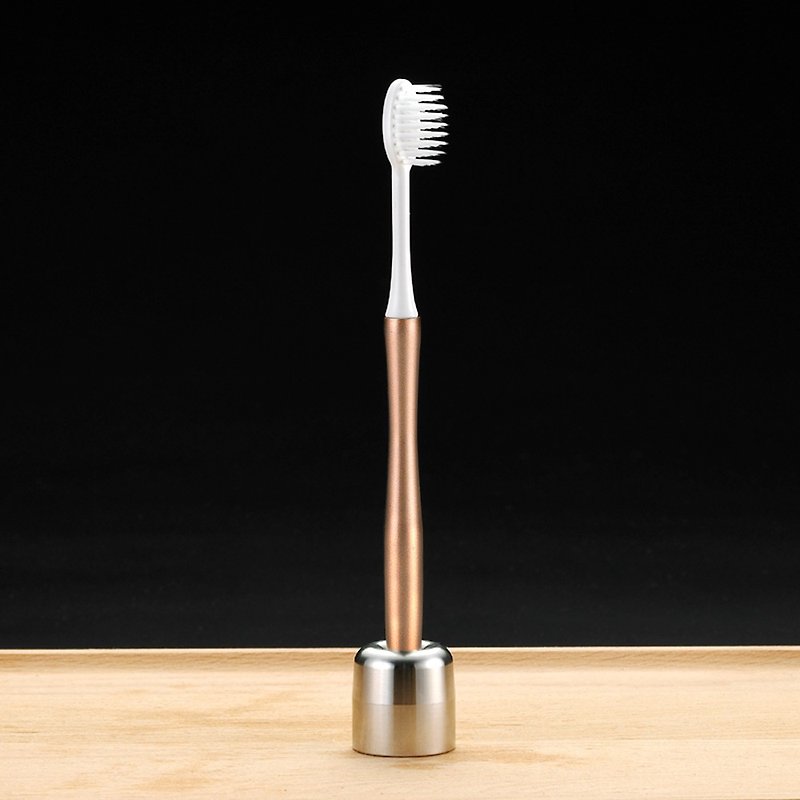 (One year) stainless steel plastic toothbrush - gold (a handle +6 brush + engraved name) - Other - Waterproof Material Gold