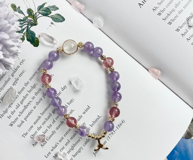 Buy Lavender Amethyst Beaded Bracelet 8mm, Light Purple Bracelet for Women,  Luxury Gift for Girl Online in India 