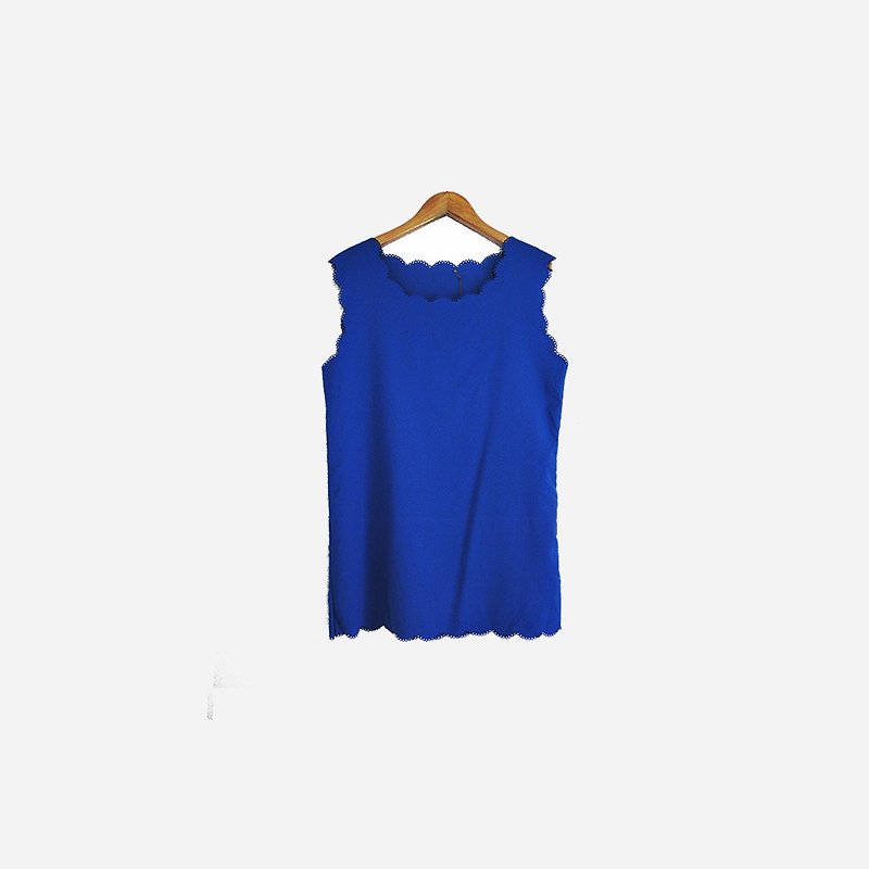 脫臼古著 / 素色寶藍無袖背心 no.735 vintage - 女裝 背心 - 聚酯纖維 藍色