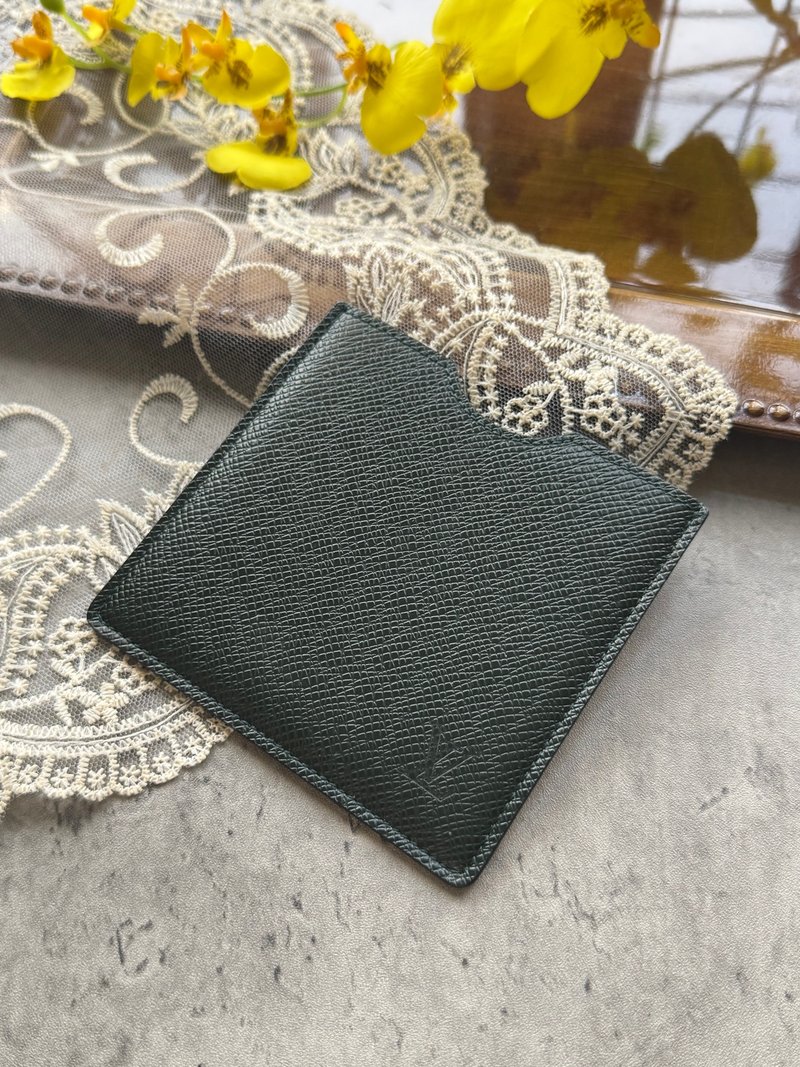 中古正品 LV 真皮皮革套 罕有磁碟套 90年代 卡夾 短夾兩用 - 名片夾/名片盒 - 真皮 綠色