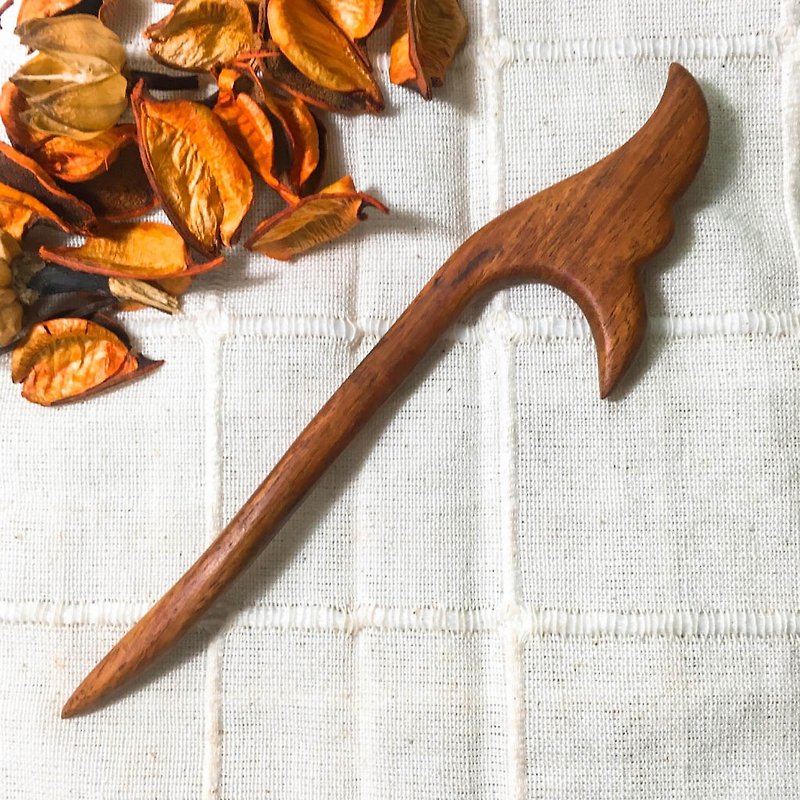 Hand-made Tang Style Retro Wooden Hairpin-Teak - เครื่องประดับผม - ไม้ สีนำ้ตาล