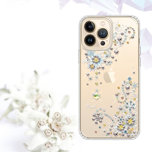 apbs 雅品仕 水晶彩鑽手機殼 iPhone 13全系列 水晶彩鑽防震雙料手機殼-雪絨花