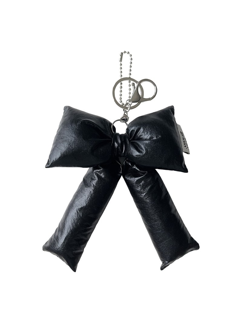 long tail ribbon keyring_black - 鑰匙圈/鑰匙包 - 尼龍 黑色