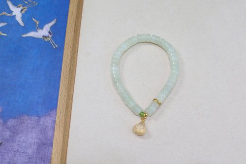 Angel's tears 天使之淚 Jewelry Design 6mm天然和田玉 /和闐玉-晴水玉 碧玉水沫玉蓮蓬設計單圈手串手鍊