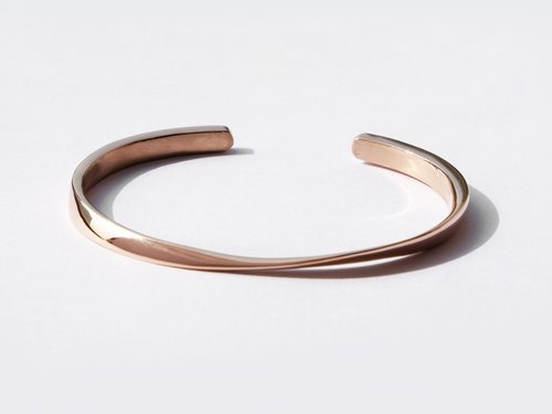 Twisted Cuff Bracelet | Rose Gold | Engravable