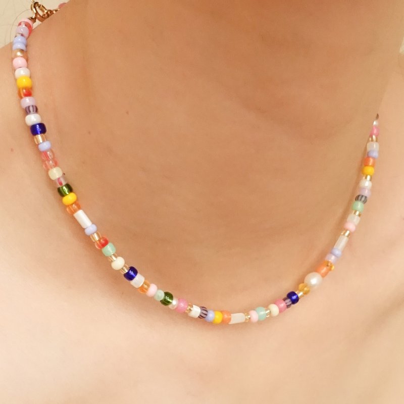 [Summer] Koko Beaded Necklace Pearl/Color/Gift/14K Gold - สร้อยคอ - ไข่มุก หลากหลายสี