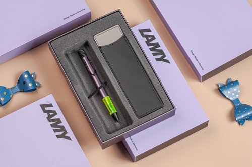 LAMY TAIWAN 官方旗艦館 【雷雕刻字】LAMY 原子筆 限量單入筆套禮盒 /AL star 2025 紫灰