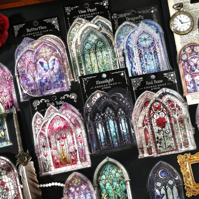 InfeelMe Warm Sky Manor Secret Series DIY Notebook Decoration Gothic Style Large Size PET Sticker Pack - สติกเกอร์ - กระดาษ 