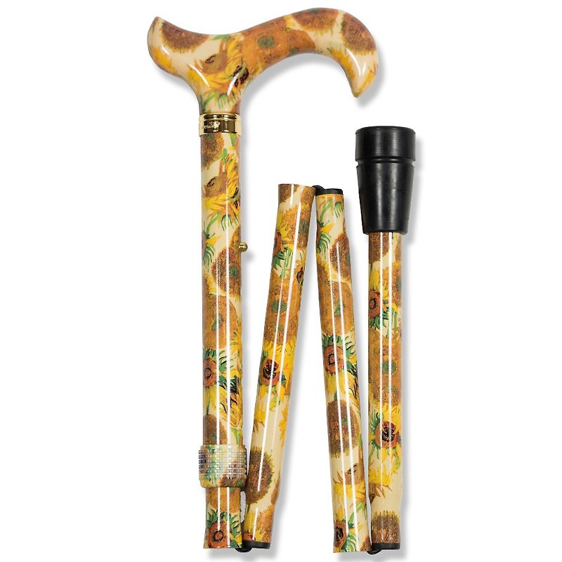 Foldable storage + height adjustment. Fashion Folding Cane <Van Gogh Sunflower-Thick Style> - Other - Other Metals 