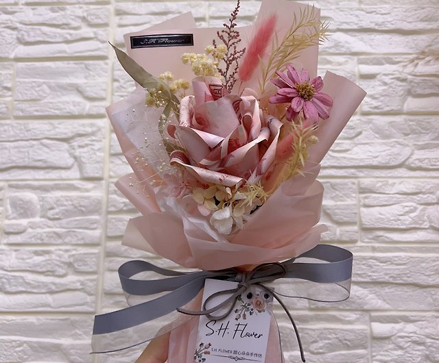 Money to spend money bouquet/birthday bouquet/Valentine's Day bouquet/birthday  gift/New Year red envelope - Shop sweetyflower2017 Dried Flowers & Bouquets  - Pinkoi
