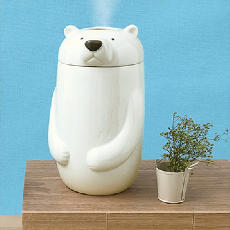日本Decole 電動加濕器 - 濕潤小白熊 - 擺飾/家飾品 - 陶 白色