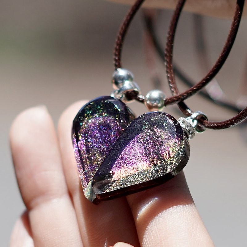 necklace Couplea Heart : Siganture 2pieces - Necklaces - Wood Multicolor
