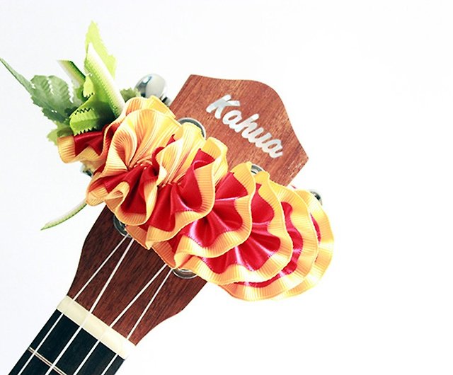 ribbon lei for ukulele,pink plumeria,ukulele accessories,ukulele  strap,hawaiian - Shop Ukuhappy (Hawaiian Accessories) Guitar Accessories -  Pinkoi