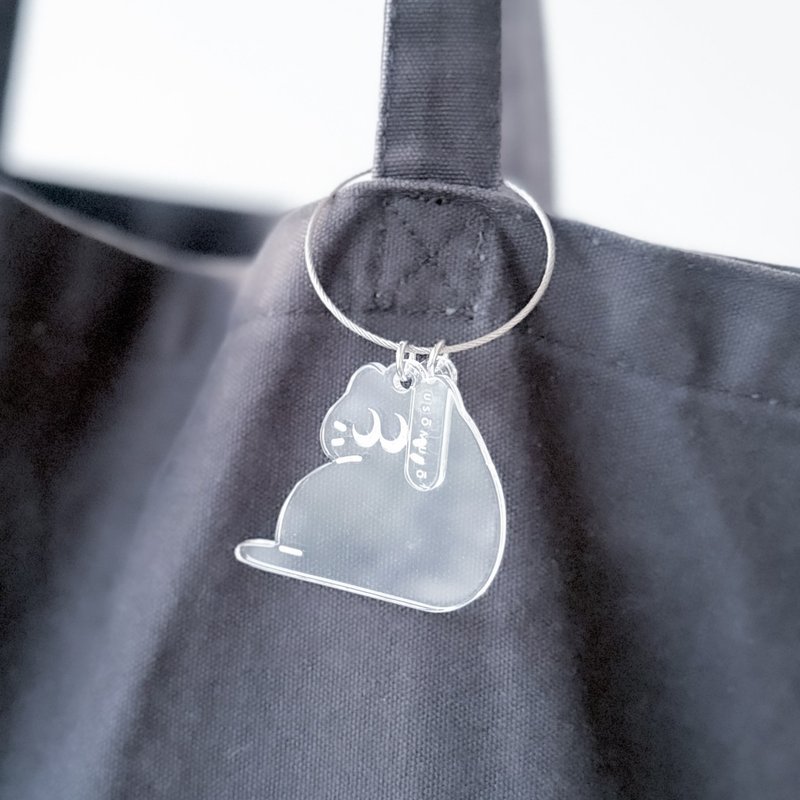 NECHIKOYAN Clear acrylic keyring - Keychains - Acrylic Silver