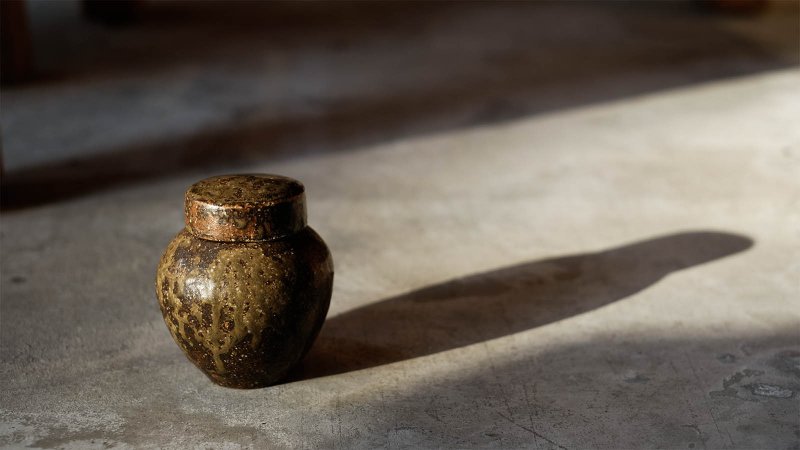 【日本古美術】越前焼 茶入 茶倉 茶筒 茶罐 - 茶壺/茶杯/茶具 - 陶 
