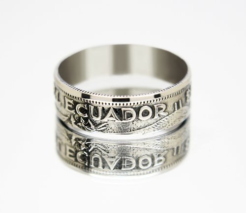 CoinsRingsUkraine Ecuador Coin Ring 50 centavos 1963-1982, coin ring for men, coin ring for woman