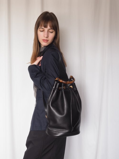 GUCCI グッチ バンブー ハンドバッグ ワンショルダー 黒 ポーチ付 GUCCI SALE グッチ バンブー メッシュ ハンドバッグ ワン