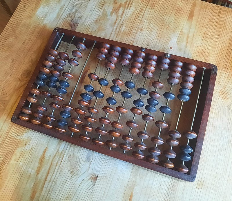 Big antique Tsarist Russian abacus – old wooden calculator vintage - 其他 - 木頭 咖啡色