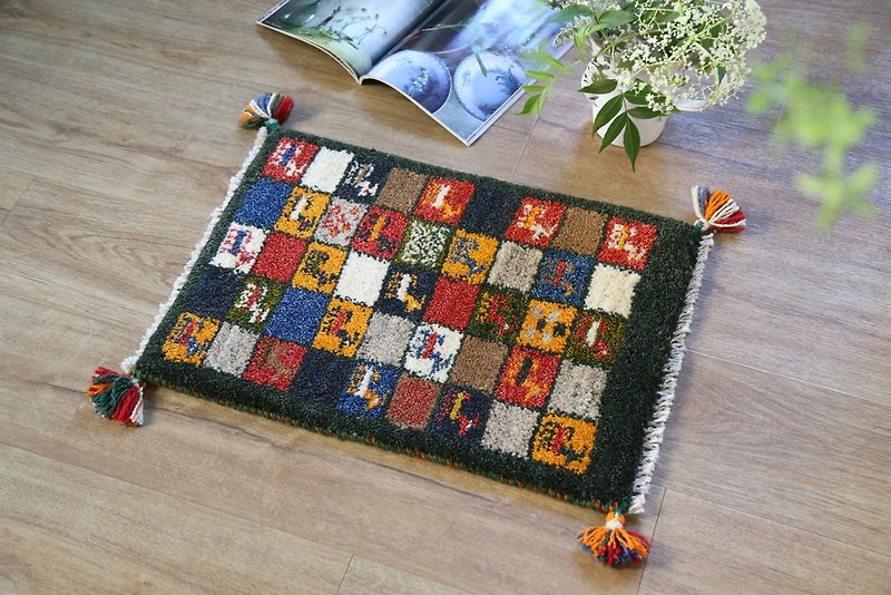 Four Seasons Pastoral - Harvest Celebration Wool Woven Rug 60x40cm - Items for Display - Wool Red
