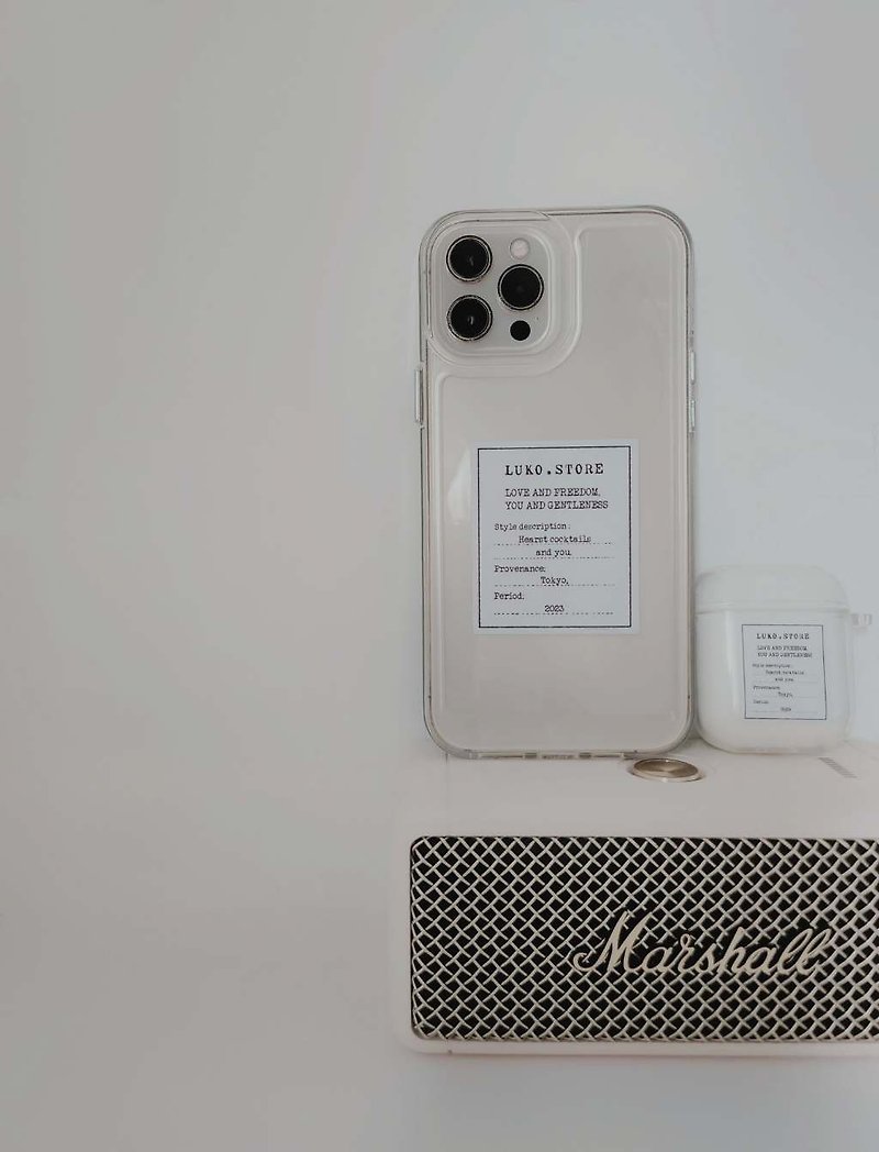 iPhone CASE | 専用デザインカスタマイズ | Luko デザインラベルステッカー落下防止ケース - スマホケース - その他の素材 