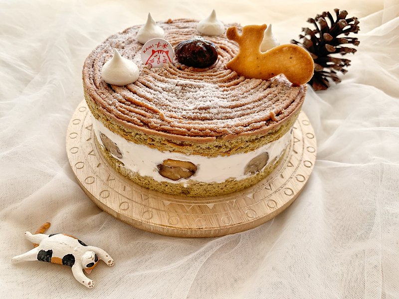 【Home Delivery】Chestnut Fragrant Brown Rice Tea Chiffon 6 inches - Cake & Desserts - Fresh Ingredients Brown