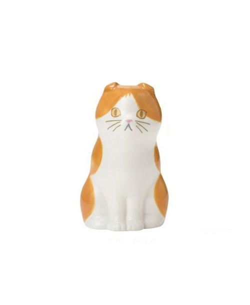 SÜSS Living生活良品 日本Magnets可愛動物系列貓咪造型陶瓷筆筒花瓶擺飾-蘇格蘭摺耳貓