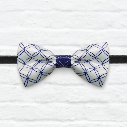 Novioshk Style 0391 藍色大門 - 雙色圓圈印花 和風 簡約 婚禮 兄弟領結
