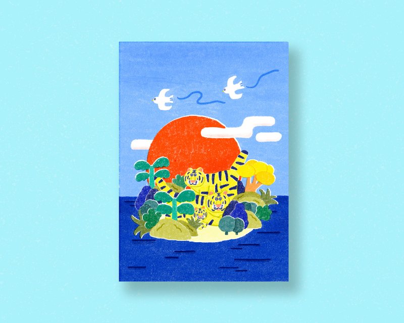 虎島—黃虎家族 明信片 - 卡片/明信片 - 紙 