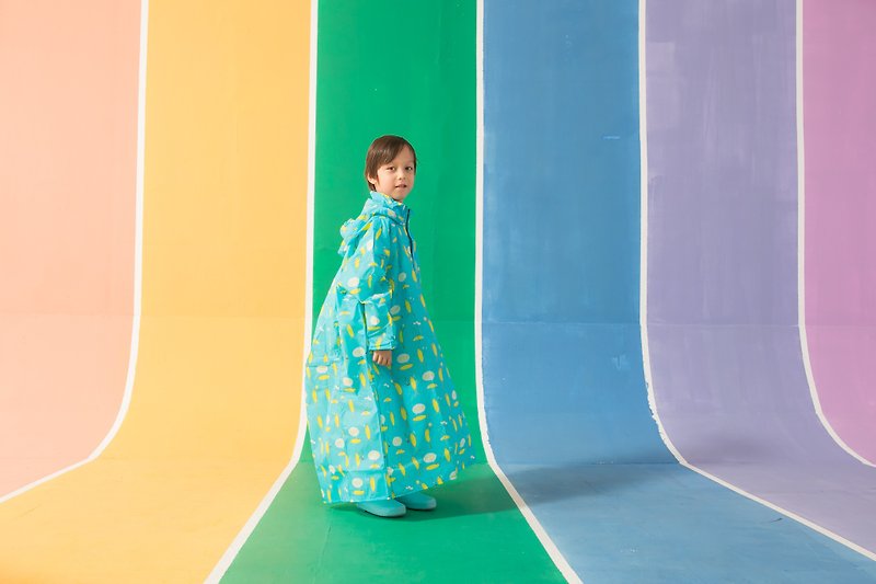 Children's Peak Backpack Space Raincoat-Blue Banana Man - Umbrellas & Rain Gear - Waterproof Material Multicolor