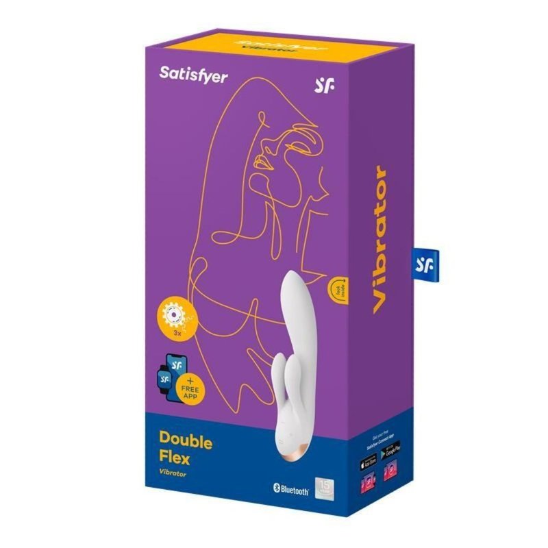 Double Flex App-Controlled Rabbit Vibrator - Adult Products - Silicone Multicolor